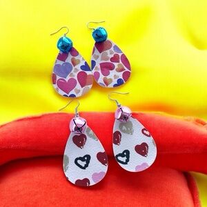 🆕 Look of Love Faux Leather Earrings with Bells